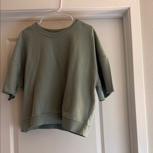 Daily Drills Cropped Sleeve Crew - Harbor